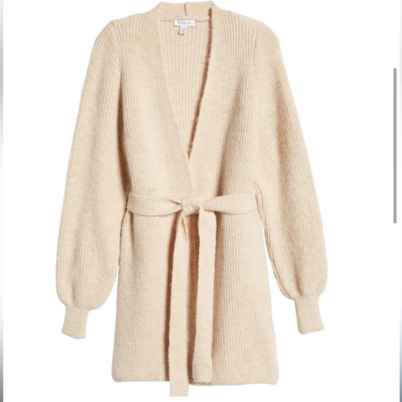 TOP SHOP BELTED SWEATER CARDIGAN - Picture 2 of 6